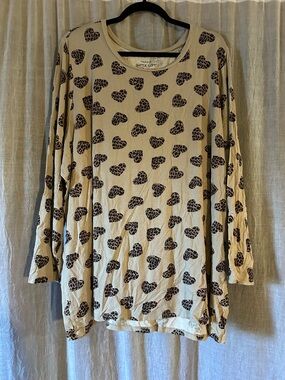 torrid Beige Shirt with Leopard Heart Print